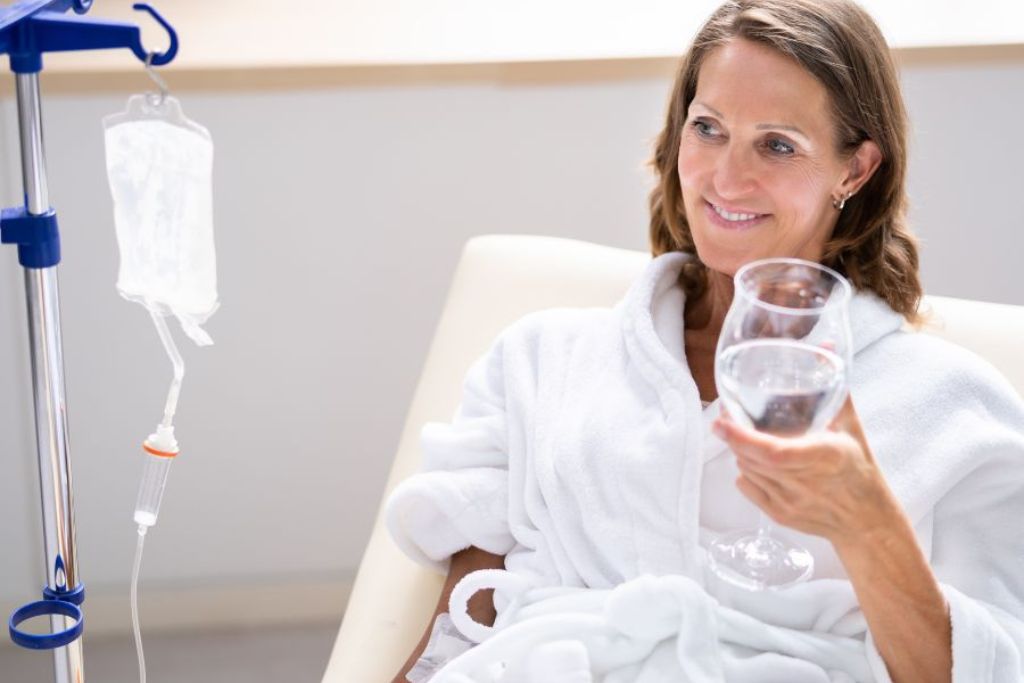 IV Glutathione treatment at Glam Aesthetics, Hyderabad.