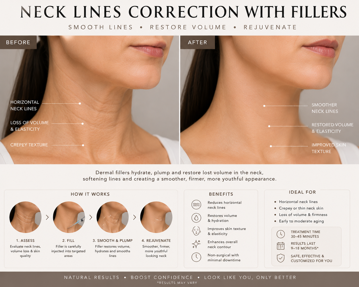 Neck lines treatment